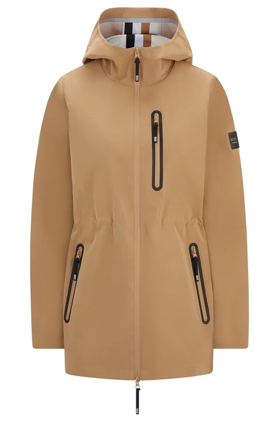 Equestrian hardshell parka jacket with water-repellent finish Equestrian hardshell parka jacket with water-repellent finish