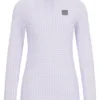 Equestrian houndstooth show top with zip neck