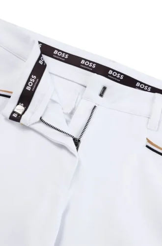 Equestrian knee-grip breeches in power-stretch material