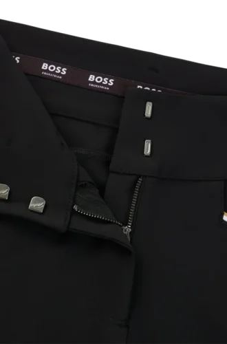 Equestrian knee-grip breeches with high waist