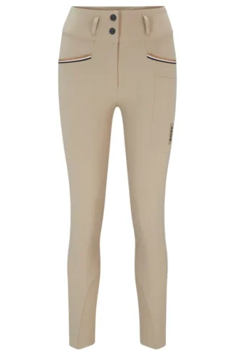 Equestrian knee-grip breeches with high waist
