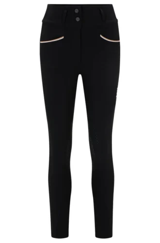 Equestrian knee-grip breeches with high waist