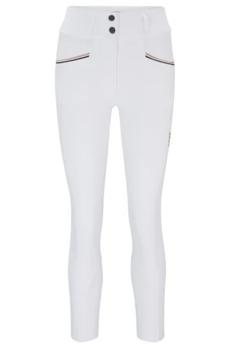 Equestrian knee-grip breeches with high waist