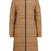 Equestrian long puffer jacket with side zips
