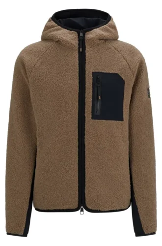 Equestrian mixed-material jacket with cosy teddy
