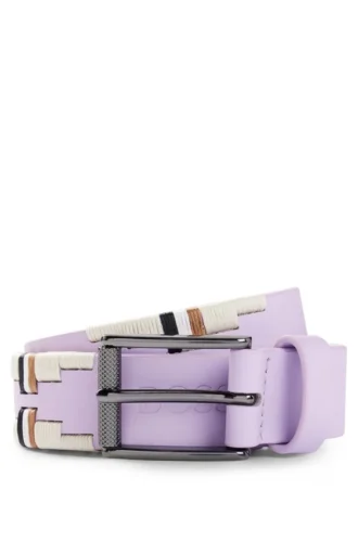 Equestrian polo belt with embroidered pattern Equestrian polo belt with embroidered pattern