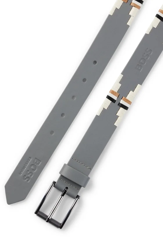 Equestrian polo belt with embroidered pattern Equestrian polo belt with embroidered pattern