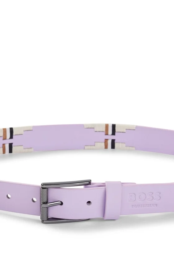 Equestrian polo belt with embroidered pattern Equestrian polo belt with embroidered pattern