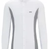 Equestrian tournament shirt with melange inserts Equestrian tournament shirt with melange inserts
