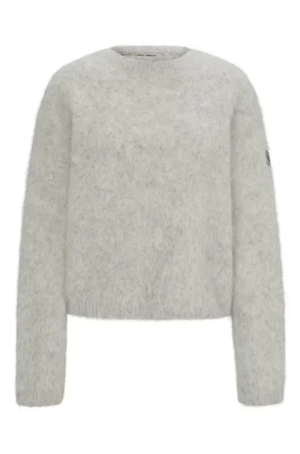 Equestrian voluminous sweater in an alpaca blend