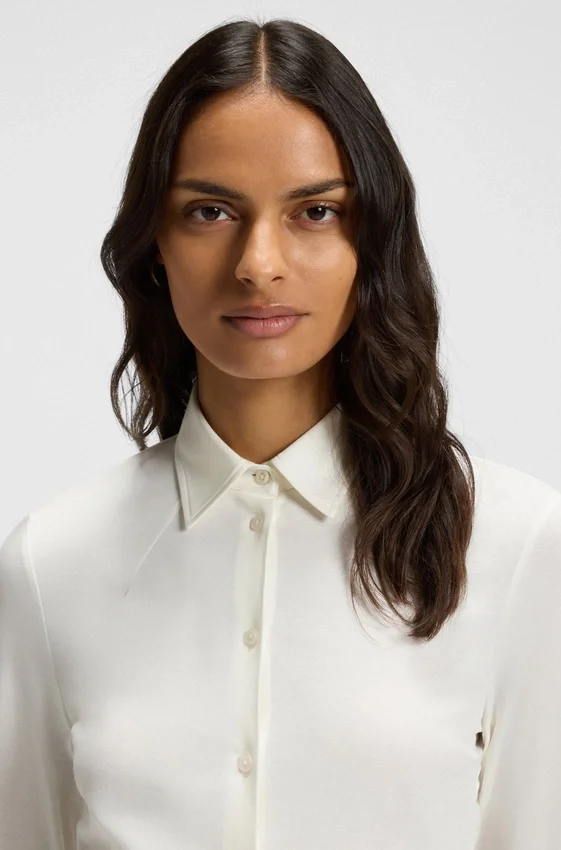 Extra-slim-fit blouse in cotton jersey Extra-slim-fit blouse in cotton jersey