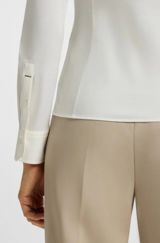 Extra-slim-fit blouse in cotton jersey Extra-slim-fit blouse in cotton jersey