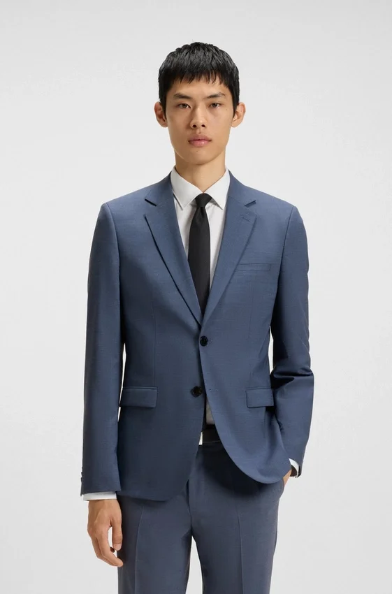 Extra-slim-fit jacket in performance-stretch dobby Extra-slim-fit jacket in performance-stretch dobby