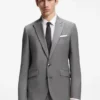 Extra-slim-fit jacket in virgin-wool dobby