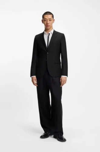 Extra-slim-fit jacket in wool-blend twill