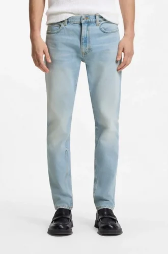 Extra-slim-fit jeans in bright-blue stretch denim