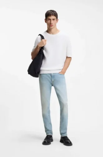 Extra-slim-fit jeans in bright-blue stretch denim