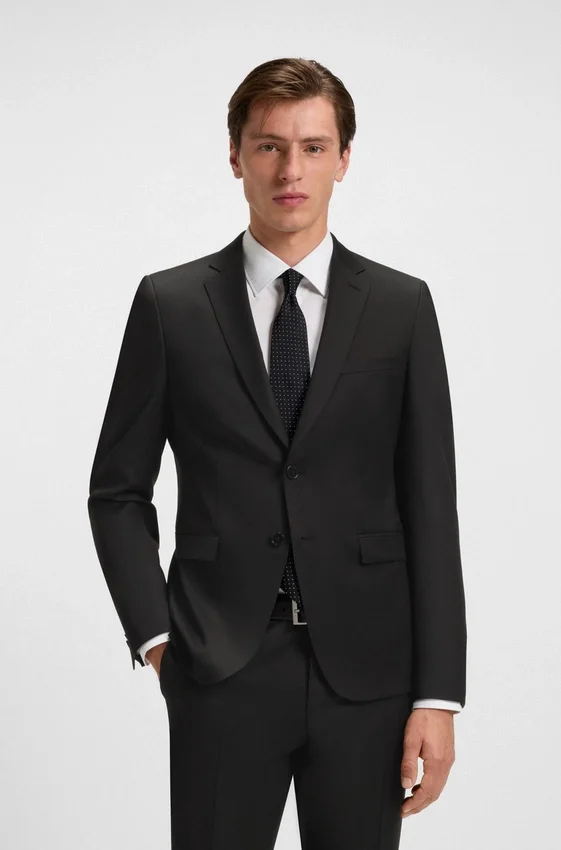 Extra-slim-fit suit jacket in virgin-wool serge Extra-slim-fit suit jacket in virgin-wool serge