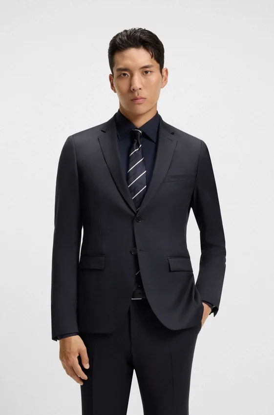 Extra-slim-fit suit jacket in virgin-wool serge Extra-slim-fit suit jacket in virgin-wool serge
