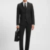 Extra-slim-fit suit jacket in virgin-wool serge Extra-slim-fit suit jacket in virgin-wool serge