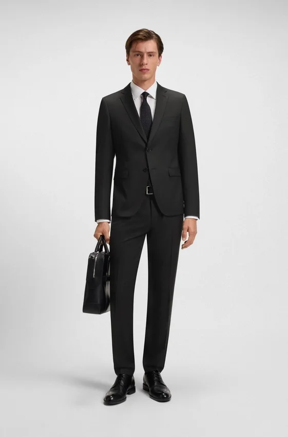 Extra-slim-fit suit jacket in virgin-wool serge Extra-slim-fit suit jacket in virgin-wool serge