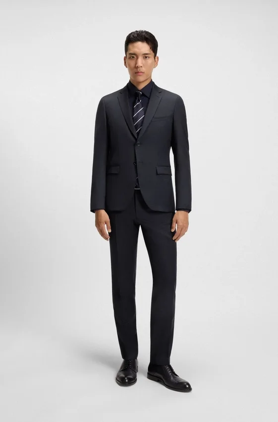 Extra-slim-fit suit jacket in virgin-wool serge Extra-slim-fit suit jacket in virgin-wool serge