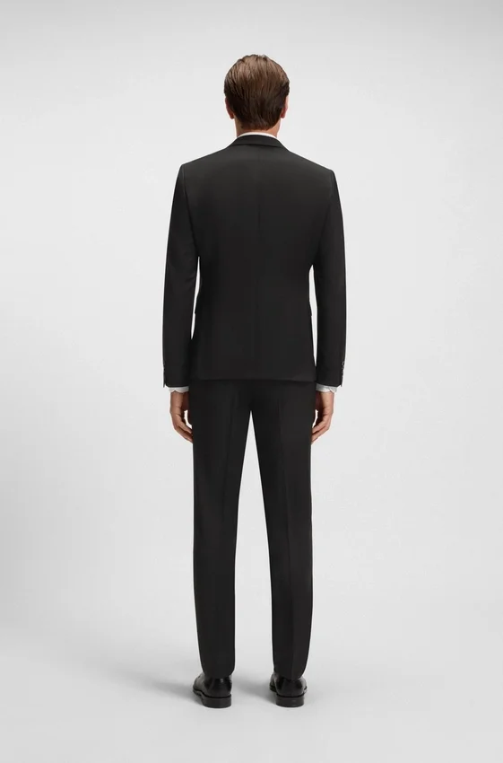 Extra-slim-fit suit jacket in virgin-wool serge Extra-slim-fit suit jacket in virgin-wool serge