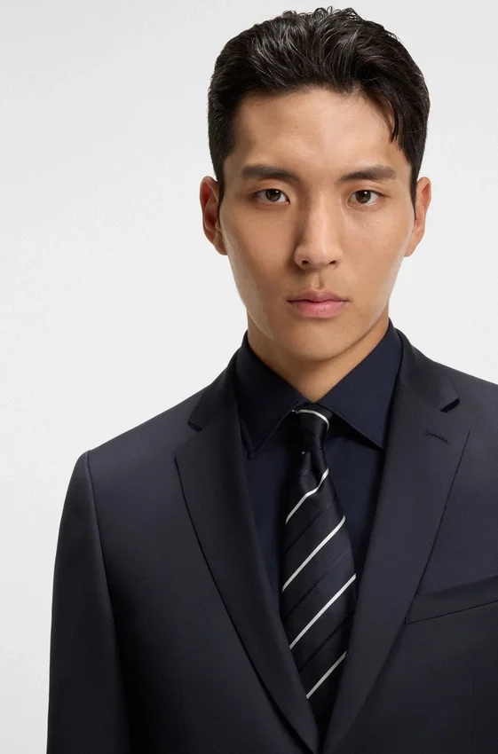 Extra-slim-fit suit jacket in virgin-wool serge Extra-slim-fit suit jacket in virgin-wool serge