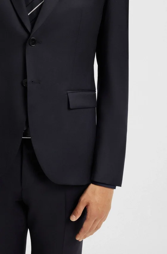 Extra-slim-fit suit jacket in virgin-wool serge Extra-slim-fit suit jacket in virgin-wool serge