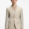 Extra-slim-fit suit jacket in wool-blend poplin