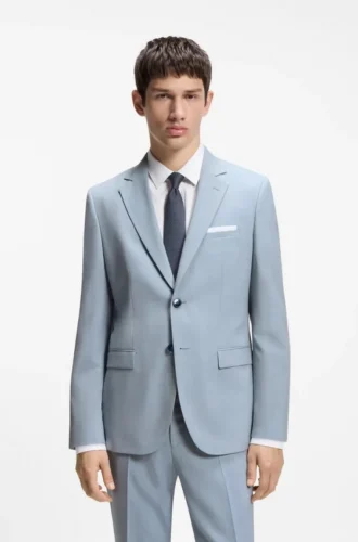 Extra-slim-fit suit jacket in wool-blend poplin Extra-slim-fit suit jacket in wool-blend poplin