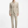 Extra-slim-fit suit jacket in wool-blend poplin