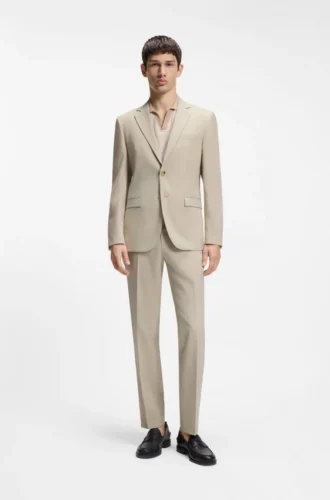 Extra-slim-fit suit jacket in wool-blend poplin