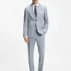 Extra-slim-fit suit jacket in wool-blend poplin