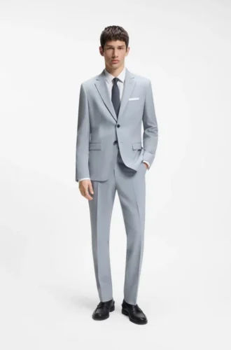 Extra-slim-fit suit jacket in wool-blend poplin Extra-slim-fit suit jacket in wool-blend poplin