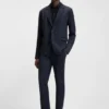 Extra-slim-fit trousers in twill-print jersey