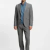 Extra-slim-fit trousers in virgin-wool dobby