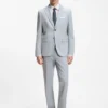 Extra-slim-fit trousers in wool-blend poplin
