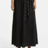Eyelet-belt skirt in cotton poplin Eyelet-belt skirt in cotton poplin