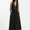 Eyelet-belt skirt in cotton poplin Eyelet-belt skirt in cotton poplin