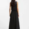Eyelet-belt skirt in cotton poplin Eyelet-belt skirt in cotton poplin