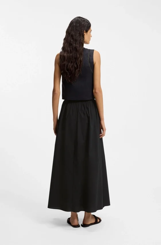 Eyelet-belt skirt in cotton poplin Eyelet-belt skirt in cotton poplin
