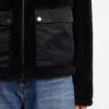 Faux fur coat with contrasting patch pockets