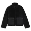 Faux fur coat with contrasting patch pockets