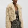 Faux-fur jacket with cropped length Faux-fur jacket with cropped length