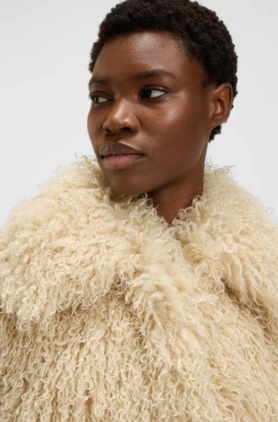 Faux-fur jacket with cropped length Faux-fur jacket with cropped length