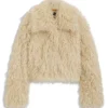 Faux-fur jacket with cropped length Faux-fur jacket with cropped length