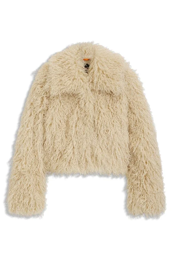 Faux-fur jacket with cropped length Faux-fur jacket with cropped length