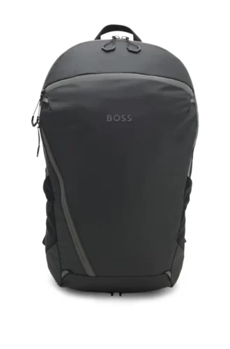 Faux-leather backpack with reflective details
