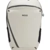 Faux-leather backpack with reflective details